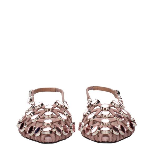 The Attico Slingback Cage Sandals Women Pink Flat Shoes - Picture 3 of 5